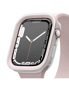 Elago Duo Apple Watch Case - силиконов (TPU) кейс с две сменяеми поликарбонатни части за Apple Watch 7 41мм, Apple Watch 8 41мм (прозрачен-мат и розов)