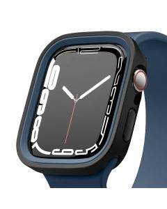 Elago Duo Apple Watch Case - силиконов (TPU) кейс с две сменяеми поликарбонатни части за Apple Watch 7 45мм, Apple Watch 8 45мм (черен и тъмносин)