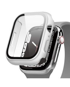 Elago Clear Shield Case - качествен твърд кейс с вграден стъклен протектор за дисплея на Apple Watch 8 41мм, Apple Watch 7 41мм (матиран)