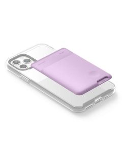 Elago Card Pocket - поставка тип джоб за документи и карти, прикрепяща се към всяко мобилно устройство (лилав)
