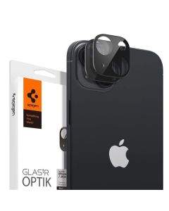 Spigen Optik Pro tR Ez Fit Lens Protector 2 Pack - 2 комплекта предпазни стъклени лещи за камерата на iPhone 14, iPhone 14 Plus (черен)
