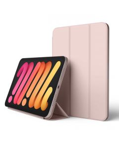 Elago Smart Folio Case - магнитен полиуретанов кейс с поставка за iPad mini 6 (2021) (розов)