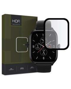 Hofi Glass Pro Plus Screen Protector - калено стъклено защитно покритие на Amazfit GTS 4 (черен-прозрачен)