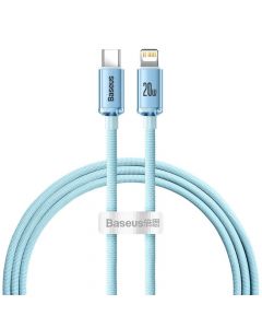 Baseus Crystal Shine USB-C to Lightning Cable PD 20W (CAJY001303) - USB-C към Lightning кабел за Apple устройства с Lightning порт (120 см) (син)