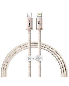 Baseus Crystal Shine USB-C to Lightning Cable PD 20W (CAJY001304) - USB-C към Lightning кабел за Apple устройства с Lightning порт (120 см) (розов)