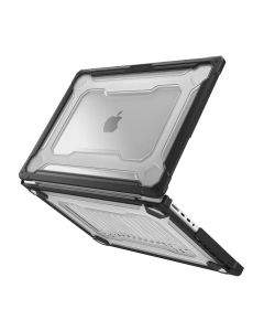 Spigen Rugged Armor Case - хибриден удароустойчив кейс за Apple MacBook Pro 14 M1 (2021), MacBook Pro 14 M2 (2023) (черен-прозрачен)