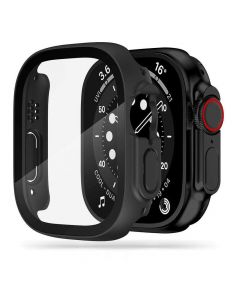 JC Defense360 Case - качествен твърд кейс с вграден стъклен протектор за дисплея на Apple Watch Ultra 49мм (черен)