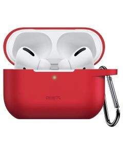 ESR AirPods Pro Bounce Carrying Case - силиконов калъф с карабинер за Apple Airpods Pro 2, AirPods Pro (червен)