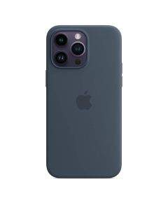 Apple iPhone Silicone Case with MagSafe - оригинален силиконов кейс за iPhone 14 Pro Max с MagSafe (син)