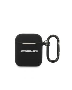 AMG AirPods Silicone Case - силиконов калъф с карабинер за Apple AirPods и Apple AirPods 2 (черен)