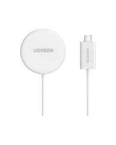 Ugreen Magnetic Wireless Charger 15W - поставка (пад) за безжично зареждане на iPhone с Magsafe (бял)