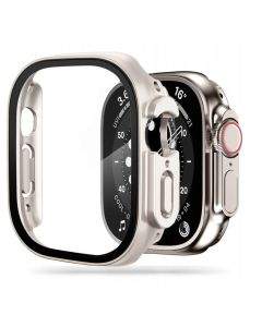 Tech-protect Defense360 Case - качествен твърд кейс с вграден стъклен протектор за дисплея на Apple Watch Ultra 49мм (бежав)
