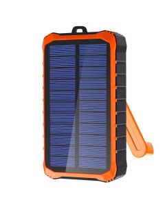 4smarts Solar Rugged Power Bank Prepper 12000mAh - соларна удароустойчива външна батерия с 2xUSB-A изхода, динамо и фенер (черен)