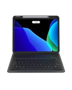 Baseus Brilliance Keyboard Case (ARJK000113) - кожен калъф и безжична блутут клавиатура за iPad Pro 12.9 M2 (2022), iPad Pro 12.9 M1 (2021), iPad Pro 12.9 (2020), iPad Pro 12.9 (2018) (черен)