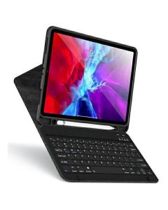 USAMS Winro Case and Bluetooth Keyboard - кожен калъф и безжична блутут клавиатура за iPad Pro 11 M2 (2022), iPad Pro 11 M1 (2021), iPad Pro 11 (2020) (черен)