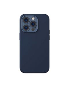 Baseus Liquid Silica MagSafe Gel Case (ARYC000503) - силиконов (TPU) калъф с MagSafe и стъклено защитно покритие за дисплея на iPhone 14 Pro (син)