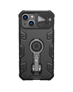 Nillkin CamShield Armor Pro Magnetic Hard Case - хибриден удароустойчив кейс с MagSafe и пръстен против изпускане за iPhone 14 Plus (черен)