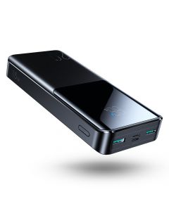 Joyroom 15W Fast Charging Power Bank 20000 mAh - преносима външна батерия с USB-C порт, и 2xUSB-A изхода (черен)