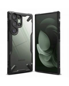 Ringke Fusion X Case - хибриден удароустойчив кейс за Samsung Galaxy S23 Ultra (черен-прозрачен)
