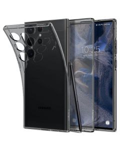 Spigen Liquid Crystal Case - тънък силиконов (TPU) калъф за Samsung Galaxy S23 Ultra (сив)