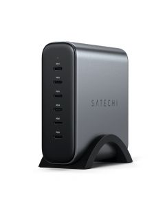 Satechi 200W USB-C PD 6 Port GaN Charger - захранване за ел. мрежа с технология за бързо зареждане и 6xUSB-C PD изхода (сив)