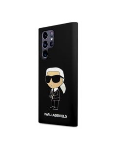Karl Lagerfeld Liquid Silicone Ikonik NFT Case - дизайнерски силиконов кейс за Samsung Galaxy S23 Ultra (черен)