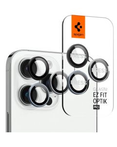 Spigen Optik Pro tR Ez Fit Lens Protector Zero One - 2 комплекта предпазни стъклени лещи за камерата на iPhone 14 Pro, iPhone 14 Pro Max (черен-сив)