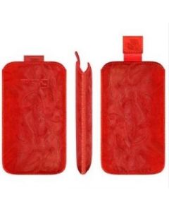 GRIPIS Slider Sleeve - кожен калъф за iPhone 4/4S (червен - ръчна изработка)
