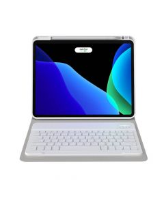 Baseus Brilliance Keyboard Case (ARJK000002) - кожен калъф и безжична блутут клавиатура за iPad Pro 11 M1 (2021), iPad Pro 11 (2020), iPad Pro 11 (2018) (бял)