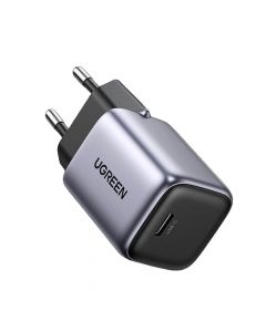 Ugreen GaN Fast Wall Charger 30W - захранване за ел. мрежа с USB-C изход с технология за бързо зареждане (черен)