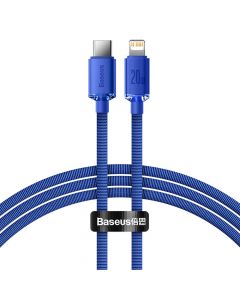 Baseus Crystal Shine USB-C to Lightning Cable PD 20W (CAJY000203) - USB-C към Lightning кабел за Apple устройства с Lightning порт (120 см) (тъмносин)