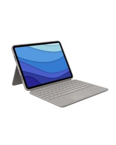 Logitech Combo Touch UK - безжична клавиатура с тракпад и отделящ се кейс с поставка за iPad Pro 11 M2 (2022), iPad Pro 11 M1 (2021), iPad Pro 11 (2020), iPad Pro 11 (2018) (бежов)