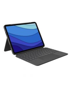Logitech Combo Touch UK - безжична клавиатура с тракпад и отделящ се кейс с поставка за iPad Pro 12.9 M2 (2022), iPad Pro 12.9 M1 (2021) (сив)