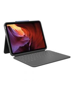 Logitech Rugged Keyboard Folio UK - безжична клавиатура, с удароустойчив кейс и поставка за iPad 10 (2022) (сив)