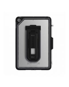 Griffin Survivor Endurance Case - защита от най-висок клас с антибактериално покритие и поставка за iPad mini 5 (2019) (черен-прозрачен)