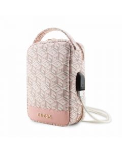 Guess PU G Cube Travel Universal Bag - дизайнерска чанта (органайзер) за мобилни устройства и аксесоари (розов)