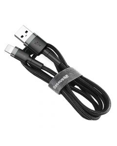 Baseus Cafule USB Lightning Cable (CALKLF-AV1) - Lightning USB кабел за Apple устройства с Lightning порт (50 см) (сив-черен)