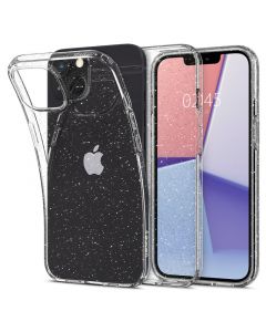 Spigen Liquid Crystal Glitter Case - тънък силиконов (TPU) калъф за iPhone 13 (прозрачен)