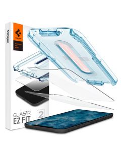 Spigen Glas.tR EZ Fit Tempered Glass 2 Pack - 2 броя стъклени защитни покрития за дисплея на iPhone 12 Pro, iPhone 12 (прозрачен)