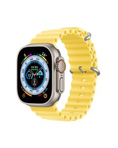 Dux Ducis Silicone Bracelet Strap (OceanWave Version) - силиконова каишка за Apple Watch 42мм, 44мм, 45мм, Ultra 49мм (жълт)
