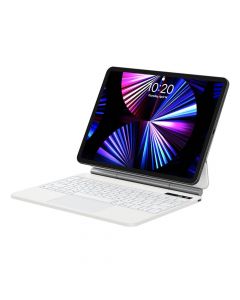 Baseus Brilliance Pro Wireless Touchpad Keyboard Case Digital Display (ARJK010302) - полиуретанов калъф, клавиатура, тракпад и поставка за iPad Pro 12.9 M2 (2022) iPad Pro 12.9 M1 (2021), iPad Pro 12.9 (2020), iPad Pro 12.9 (2018) (бял)