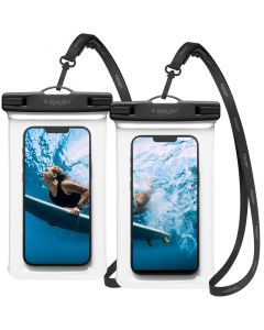 Spigen Aqua Shield A601 Universal Waterproof Case IPX8 2 Pack - 2 броя универсални водоустойчиви калъфи за смартфони до 7 инча (прозрачен)