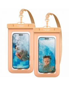 Spigen Aqua Shield A601 Universal Waterproof Case IPX8 2 Pack - 2 броя универсални водоустойчиви калъфи за смартфони до 7 инча (оранжев)