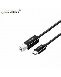 Ugreen US241 USB-C To USB-B 2.0 Printer Cable - кабел за принтер и други външни устройства USB-C Male към USB-B Male (200 см) (черен)