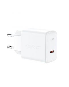 Acefast GaN Charger USB-C 30W - захранване за ел. мрежа с USB-C изход с технология за бързо зареждане (бял)