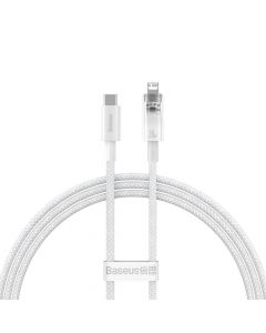 Baseus Explorer USB-C to Lightning Cable PD 20W (CATS010202) - USB-C към Lightning кабел за Apple устройства с Lightning порт (100 см) (бял)