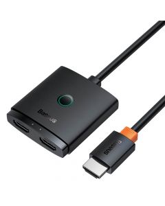 Baseus AirJoy Bidirectional HDMI Switch Splitter 4K 60Hz With HDMI Cable (B01331105111-01) - 2-портов HDMI превключвател за компютри и монитори (черен)