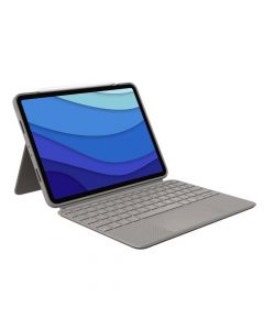 Logitech Combo Touch US - безжична клавиатура с тракпад и отделящ се кейс с поставка за iPad Pro 12.9 M2 (2022), iPad Pro 12.9 M1 (2021) (бежов)