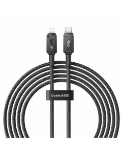 Baseus Aramid Fiber Braiding USB-C to Lightning Cable PD 20W (P10355803111-01) - изключително здрав USB-C към Lightning кабел за Apple устройства с Lightning порт (200 см) (черен)