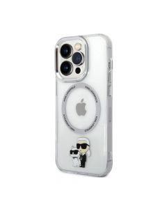 Karl Lagerfeld IML Karl and Choupette NFT MagSafe Case - хибриден удароустойчив кейс с MagSafe за iPhone 14 Pro (прозрачен)